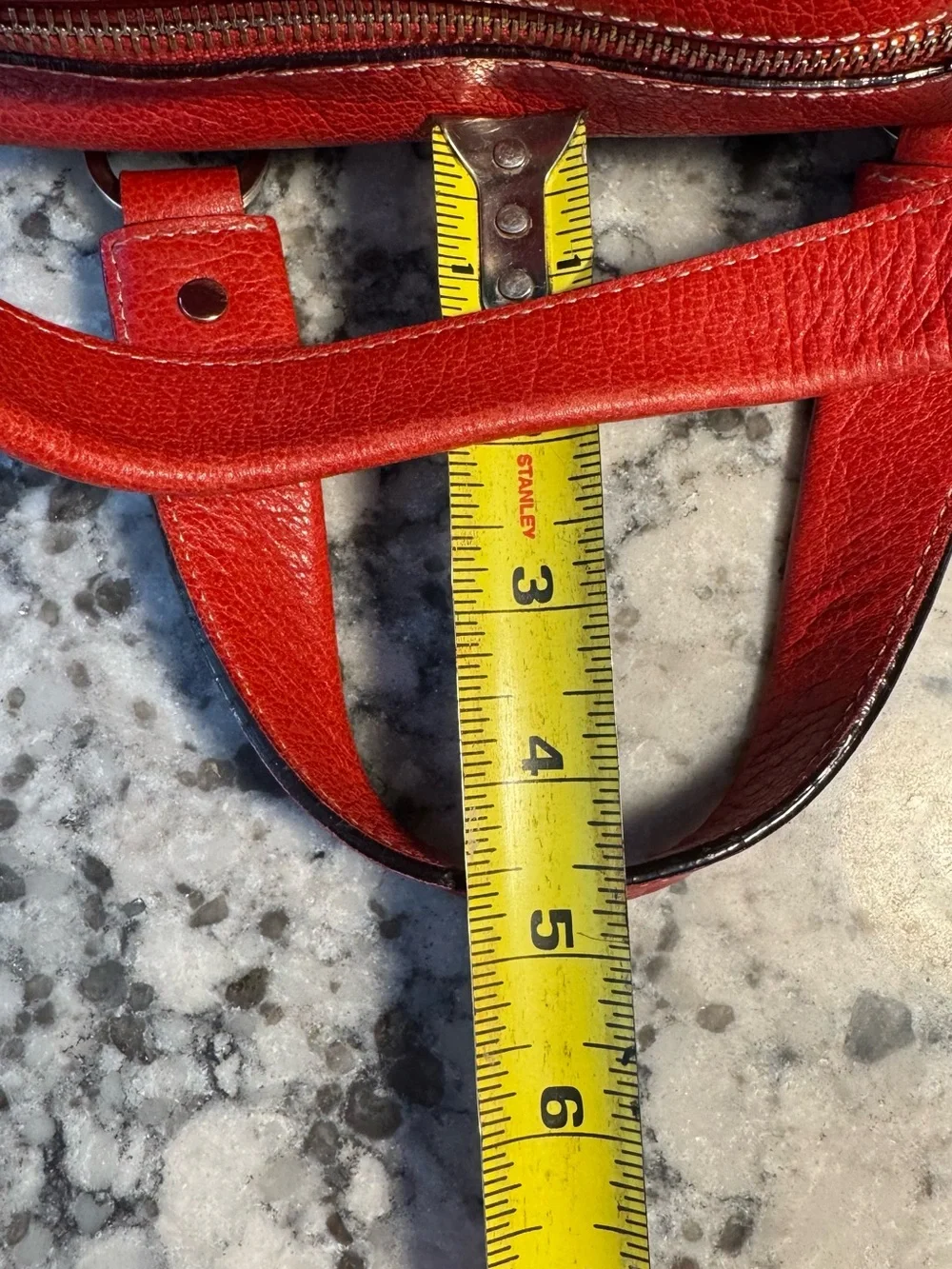 kate spade Red Leather Bowler Mini Bag with Silver Hardware